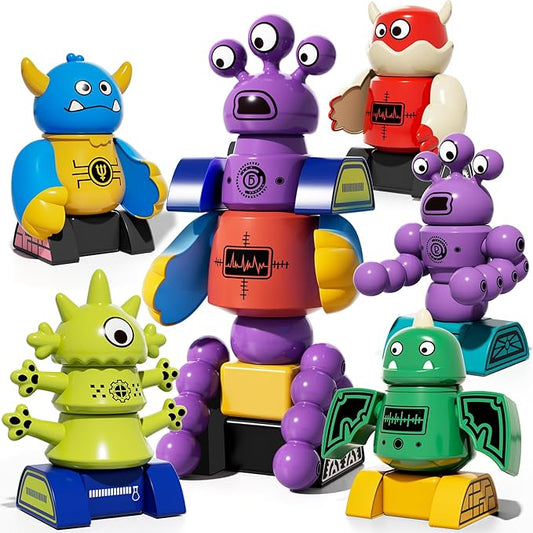 TEMI Magnet Robot Toy for Kids 3-5 Years Old | Monster Magnet Toys Stacking Transform Toys with Storage Box, Set for 3 4 5 6 7 Years Old Boys, Christmas and Birthday Gifts by TEMI