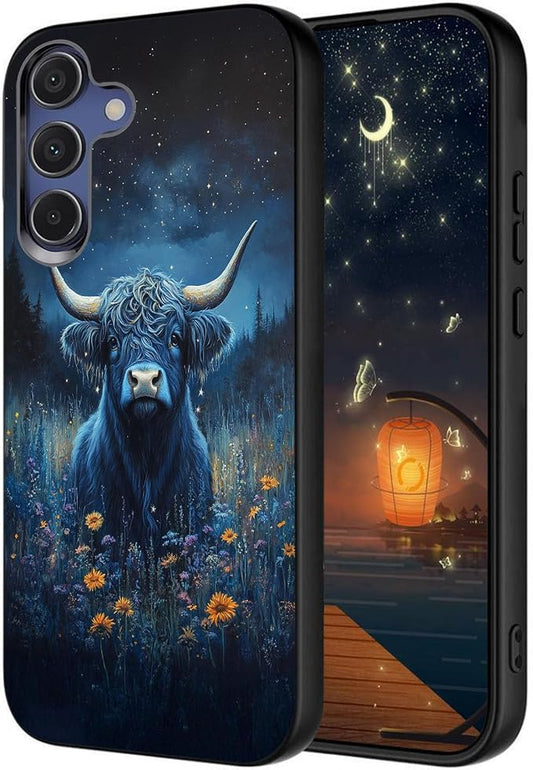 Designed for Galaxy S25 FE Phone Case,Slim Silicone Shockproof Protective Case for Galaxy S25 FE 6.7 inch,Cute Highland Cow by Unknown