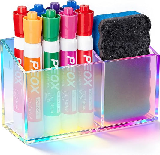 BEYGORM Magnetic Dry Erase Marker Holder for Whiteboard & Refrigerator | Non-slip Acrylic Pen Holder for Classroom, Fridge Magnet, Locker Organizer Accessories, Teacher & School Supplies(Colorful) by BEYGORM