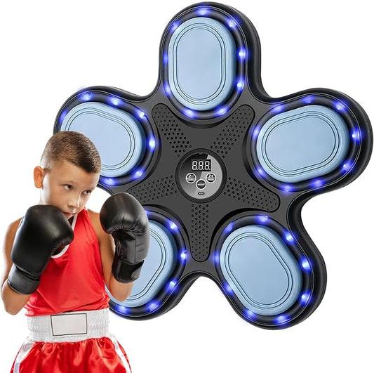 OurStarry Smart Music Boxing Machine for Adults and Kids, Wall Mounted Punching Trainer with Boxing Gloves, LED Electronic Target, 9 Modes and 9 Speeds, Home Gym Workout Equipment by OurStarry