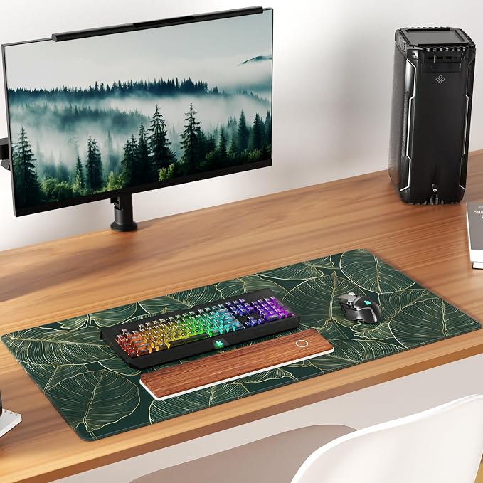 KTRIO Large Gaming Mouse Pad, Desk Mat, 31.5 x 15.7 in, Golden Leaves, XXL | Smooth Micro-Weave Surface, Artistic Pattern Design, Non-Slip Rubber Base, Durable Stitched Edges, Office & Home Use - Image 6