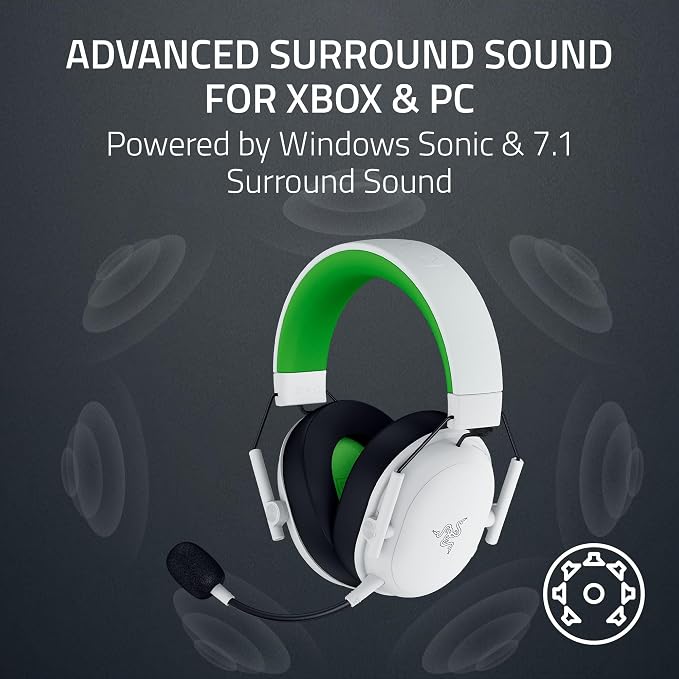 Razer BlackShark V3 X HyperSpeed Wireless Xbox Gaming Headset, White | 50mm Drivers, Cardioid Mic, 2.4 GHz, Bluetooth, Works with PC, Mac, PS5, Nintendo Switch, Smartphone, 70 Hr Battery - Image 7