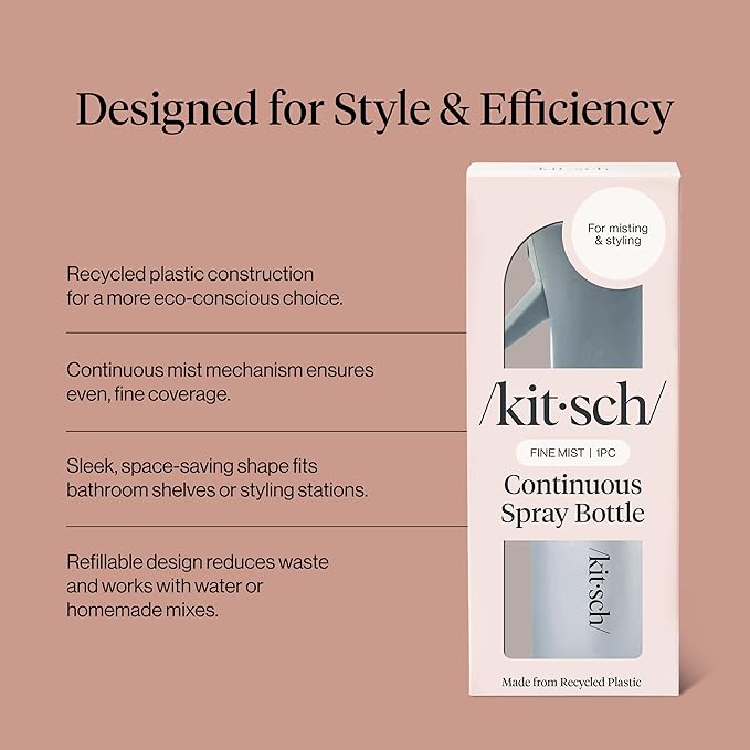 Kitsch Continuous Spray Bottle for Hair – Haze Blue, 150ml | Fine Mister Spray Bottle & Water Spray Bottle – Recycled Hair Spray Bottle – Spray Bottles for Cleaning, Styling, & More - Image 4