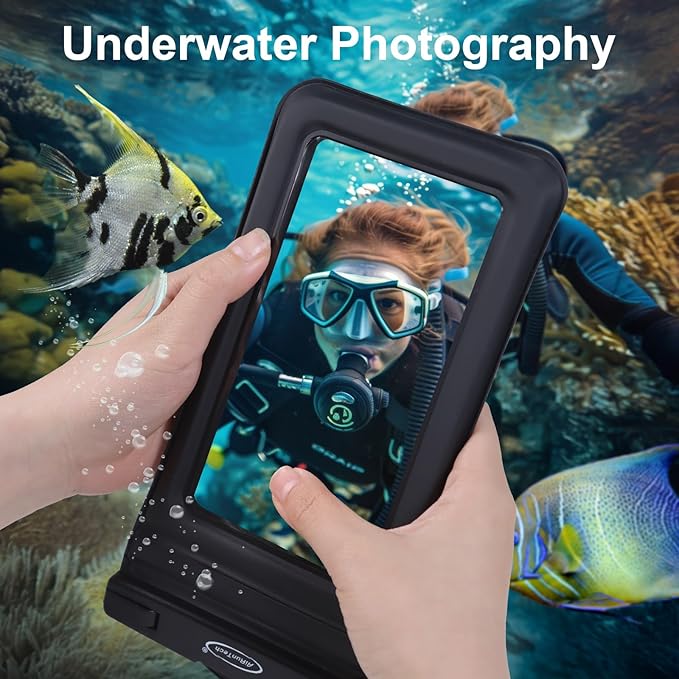 AiRunTech XL Waterproof Phone Pouch,Double Seal Floating Phone Case for Swimming Kayak Paddle Board,Protector iPhone 17 16 15 14 13, River Lake Canoe Boating Beach Accessories(Iridescent Pink+Black) - Image 4