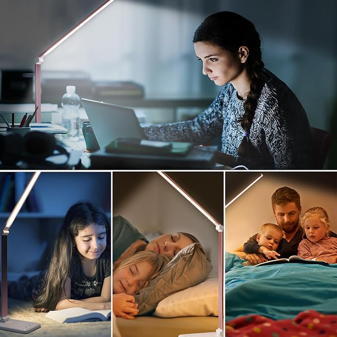 Desk Lamp, LED Desk Light with 10 Brightness Levels, 5 Color Temperatures, USB Power, Foldable Dimmable Table Lamp, Timer & Memory, Touch Control, Eye Caring Lamp for Reading Work Study Nail - Image 6