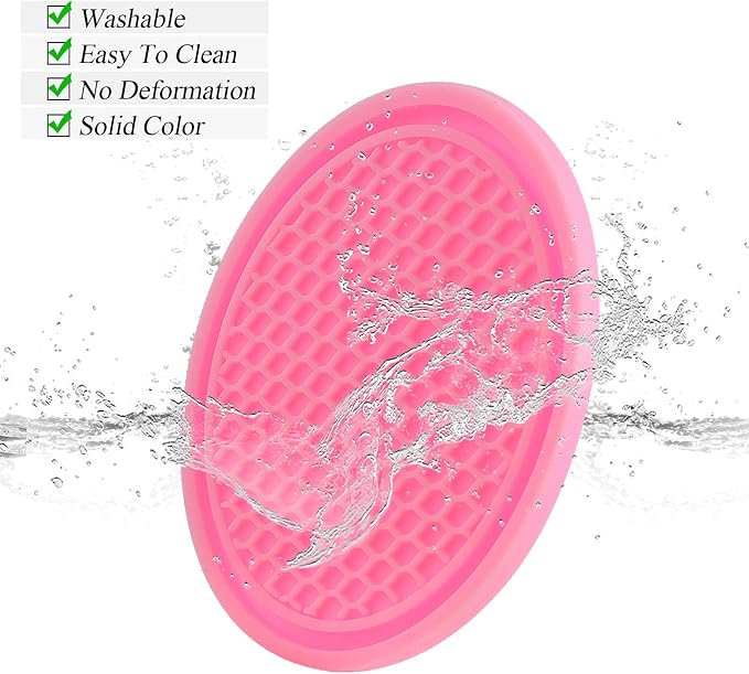 4 Pack Car Coasters, 2.75inch Universal Non-Slip Car Cup Holder Coaster for Car, PVC Cup Pad Mat Car Coasters for Cup Holders for Women (Pink) - Image 3