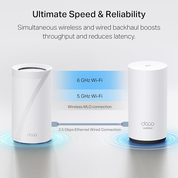 TP-Link Deco 7 Outdoor BE65 BE11000 Tri-Band Wi-Fi 7 Mesh Extender | Up to 3,000 sq.ft, 2 * 2.5G PoE+ Ports, IP65 Waterproof | Multiple Mount Options | 6 GHz, MLO, Homeshield, 320 MHz, AI-Roaming - Image 9