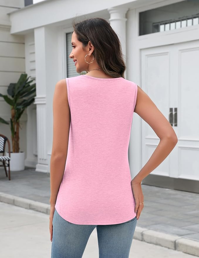 Zeagoo Tank Top for Women V Neck Loose Fit Sleeveless Summer Tops Business Casual Outfits Dressy Blouses Shirts - Image 3