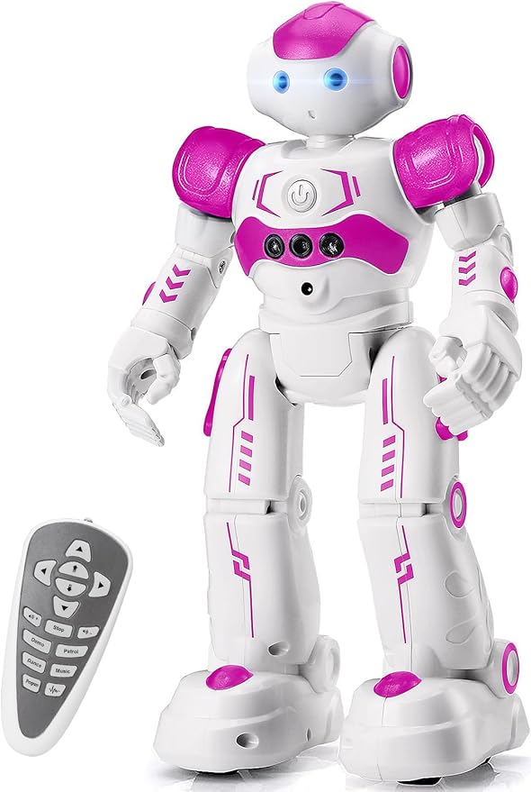 KingsDragon RC Robot Toys for Kids, Gesture & Sensing Programmable Remote Control Smart Robot for Age 3 4 5 6 7 8 Year Old Boys Girls Birthday Gift Present，Rose by KingsDragon