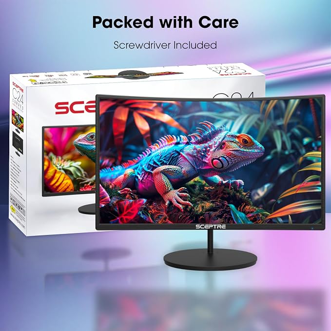 New! Sceptre Curved 24-inch Gaming Monitor 100Hz 1080p R1500 98% sRGB HDMI x2 VGA Build-in Speakers, VESA Wall Mount Machine Black 2026 (C248W-1920RN Series) - Image 3