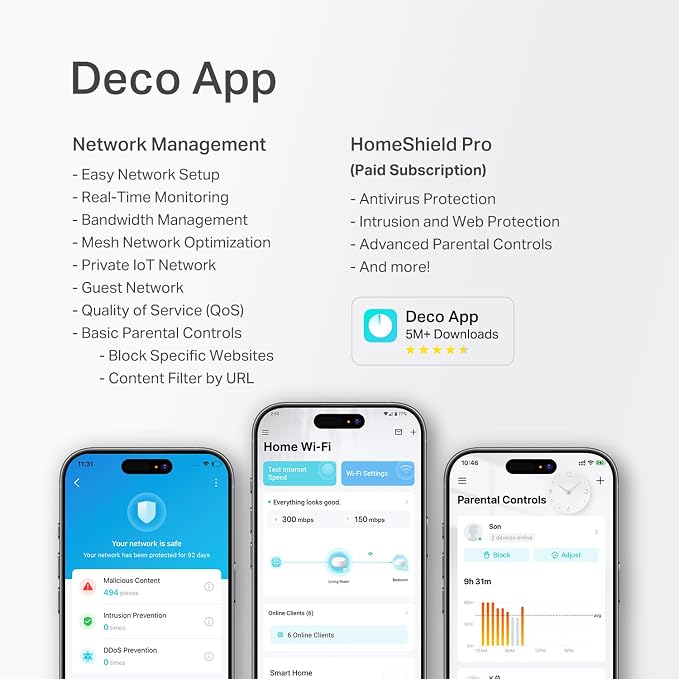 TP-Link Deco 7 BE25 Dual-Band BE5000 WiFi 7 Mesh Wi-Fi Router | 4-Stream, 240 Mhz Channels | Covers up to 2,600 Sq.Ft | 2X 2.5G Ports Wired Backhaul | VPN, MLO, HomeShield, Free Expert Help, 1-Pack - Image 10