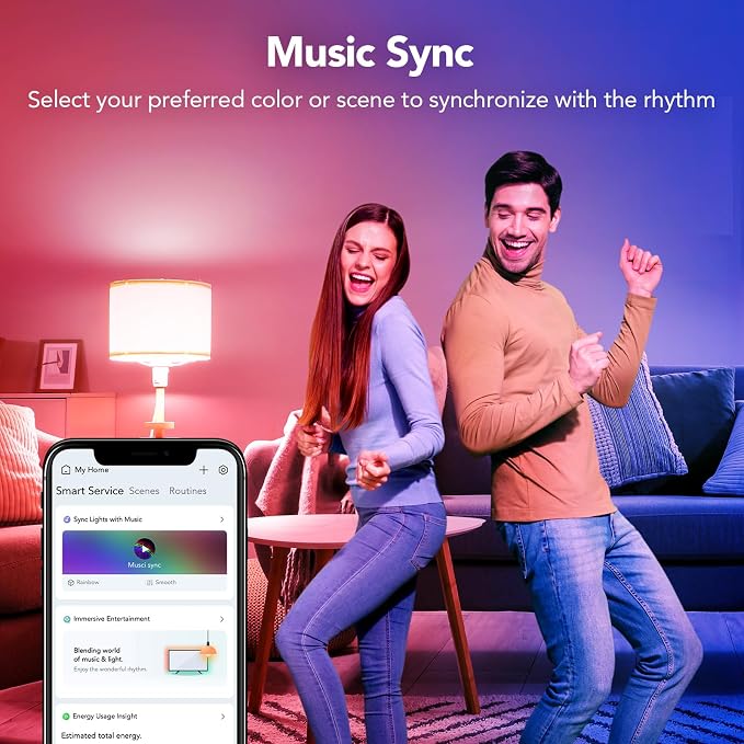 OREiN Matter Smart Light Bulb, Smart Light Bulbs Work with Apple Home, Alexa, Google Home, SmartThings, A19 Color Changing Light Bulbs 2.4Ghz WiFi, 800 Lumens Equivalent 60W 6Pack - Image 7
