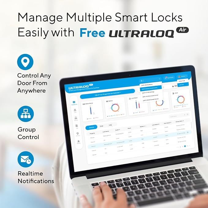 ULTRALOQ U-Bolt Pro WiFi Smart Lock with Handle, Fingerprint Keyless Entry Door Lock Set with Lever, Smart Deadbolt Locks for Front Door, Auto-Lock, Auto Unlock, App Remote Control, ANSI Grade 1 - Image 8