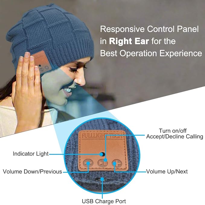 Bluetooth Beanie Hat Headphones Unique Tech Gifts Stocking Stuffer - Image 5