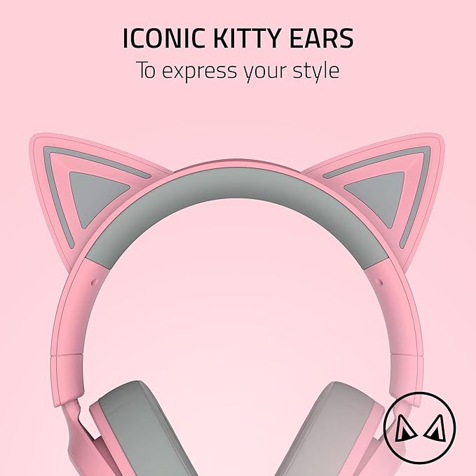 Razer Kraken Kitty V3 X Wired Gaming Headset, Kitty Ears, Pink | HyperClear Cardioid Mic, 40 mm Drivers, 7.1 Surround Sound, Comfy Ear Cushions, Cross-Platform via 3.5mm PC, PS5, Xbox - Image 2