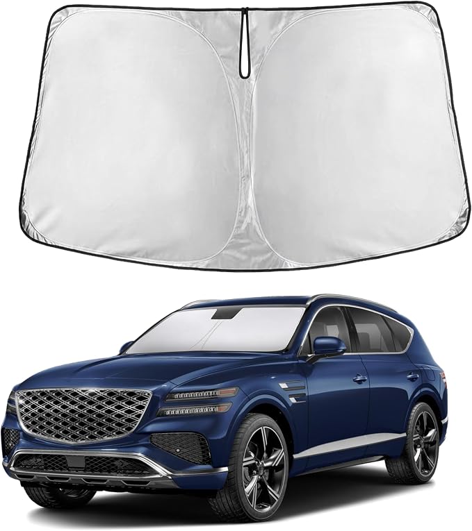 EcoNour Windshield Sunshade Compatible for Genesis GV80 2021-2023 2024 2025, Sun Visor for Front Windshield & Window Sun Shade Cover, UV Heat Blocker & Protector, Car Accessories by EcoNour