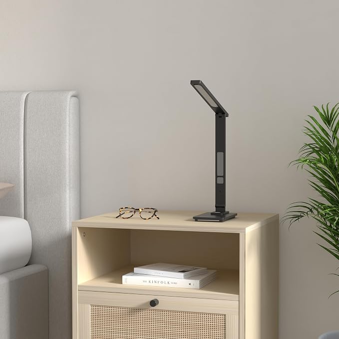 LAOPAO LED Desk Lamp with Wireless Charger: Desk Lamps for Home Office Bedroom, 5 Color Modes & Brightness Dimmable, 2 Night Light - Image 2