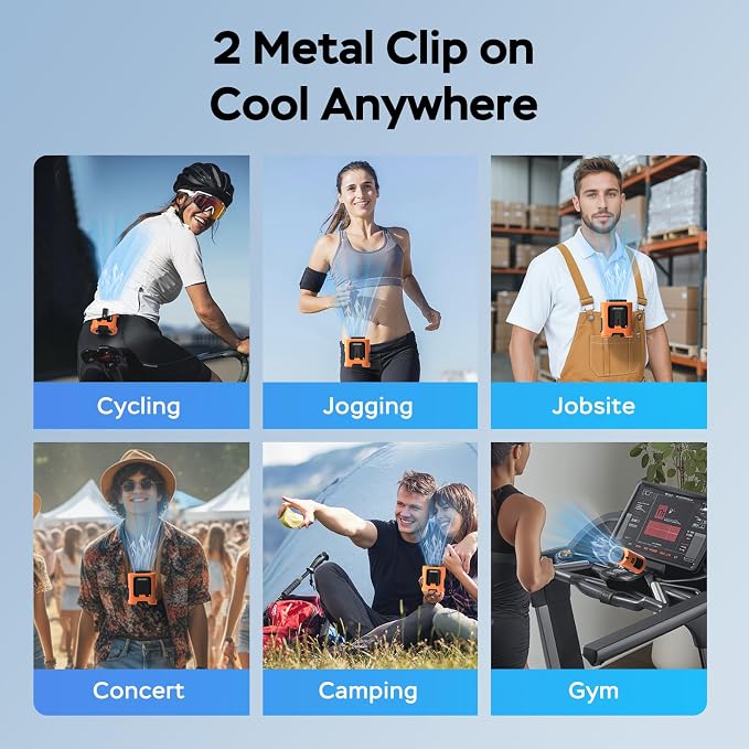 AMACOOL Mini Portable Waist Fan Clip on, Gifts for Father Him Men Dad Husband, 13000RPM Rapid-Cooling Personal Neck Fans, Wearable Shirt Belt Fan for Women Men Outdoor Work Jobsite Travel Camping - Image 6