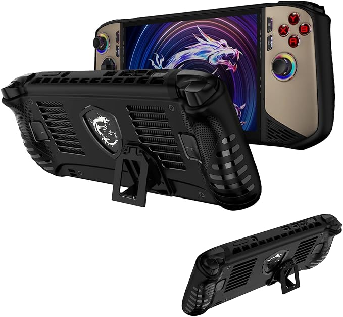 for MSI Claw 8 AI+ A2VM Silicone Grip Case ，Soft Skin Silicone Case Full Protective Case Cover with MSI Claw 8 AI+ A2VM-Black by Unknown