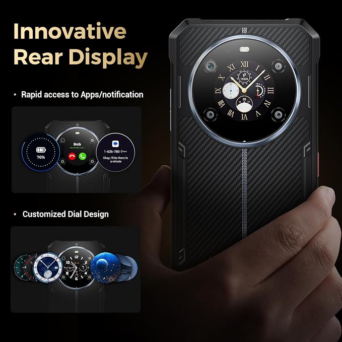 F0SSiBOT F109S Unlocked Rugged Phone, 10600mAh Battery 24GB RAM 256GB ROM (2TB Exp.), 6.74" FHD+ & 1.32" Dual Screen Android 15 Smartphone, 50MP AI Camera, IP68 Military Cell Phone-T-Mobile - Image 6