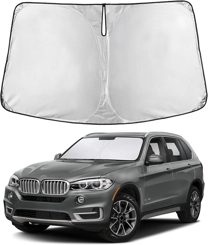 EcoNour Windshield Sunshade Compatible for BMW X5 2014-2016 2017 2018, Sun Visor for Front Windshield & Window Sun Shade Cover, UV Heat Blocker & Protector, Car Accessories by EcoNour