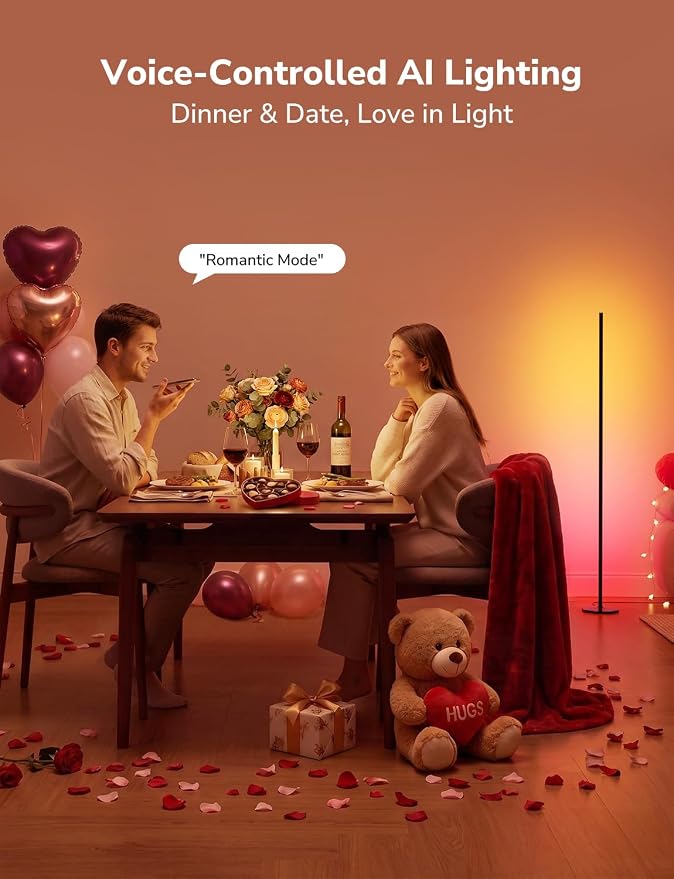 Lepro OE1 AI Corner Floor Lamp, Smart RGBICW LED Corner Lamp with Music Sync, Alexa Enabled, Personalized AI Lighting Designer, Modern Standing Lamp for Living Room/Bedroom,1000LM,2.4G WiFi, No Remote - Image 3