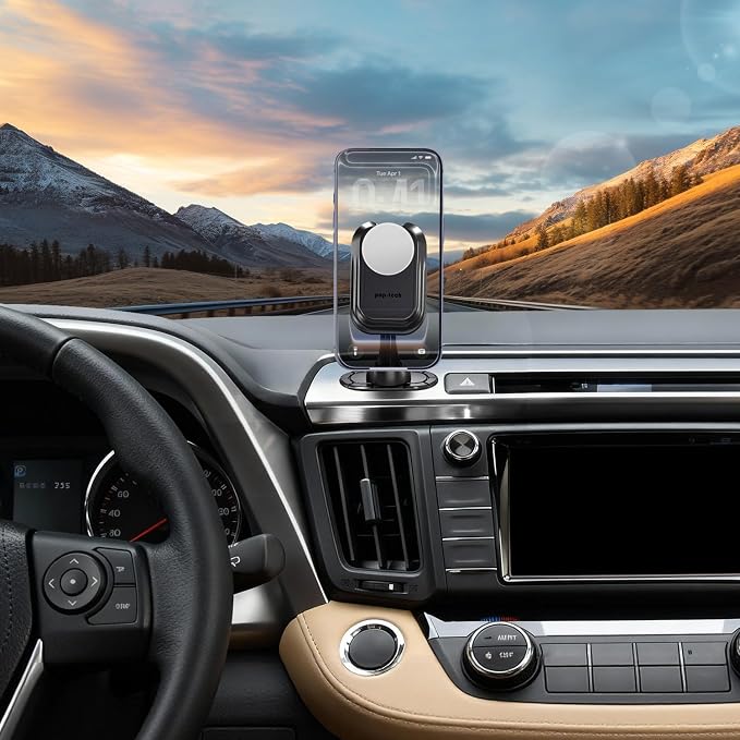 Car Phone Mount for Pop Socket: Strong Adhesive Cell Phone Holder for Automobile Dashboard - Adjustable Dash Sticky Cellphone Stand for iPhone Samsung with Thick Socket Wallet Grip Card Holder - Image 6