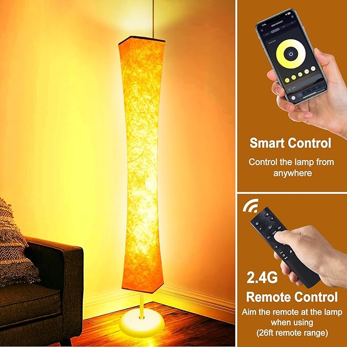 WORLD WIN Floor Lamp, 61'' Smart RGB LED Corner Lamp with Music Sync and 16 Million DIY Colors, 3 Color Temperature, APP & Remote Control, Color Changing Standing Floor Lamp with Stand - Image 4