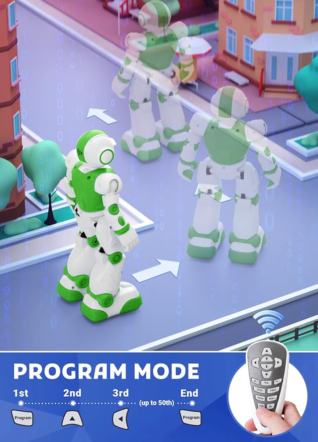 Robot Toys for Kids,Programmable Remote Control Smart Walking Dancing Robot Toy with Gesture & Sensing for Age 4 5 6 7 8 9 10 Year Old Boys Girls for Birthday Present,Green - Image 6