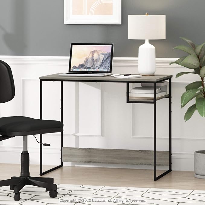 Furinno Moretti Lifestyle Study Desk, 35 Inches, French Oak Grey - Image 2