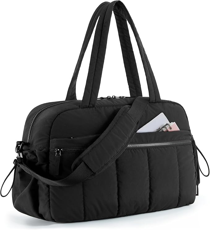 BAGSMART Duffle Bag for Travel, Gym Bag for Women, Weekender Carry on Bag | PVC Wet Pocket, Airline Approved Personal Carry-on Size, Fits Under-seat, One Bag for Gym, Travel, Hospital, Overnight by BAGSMART