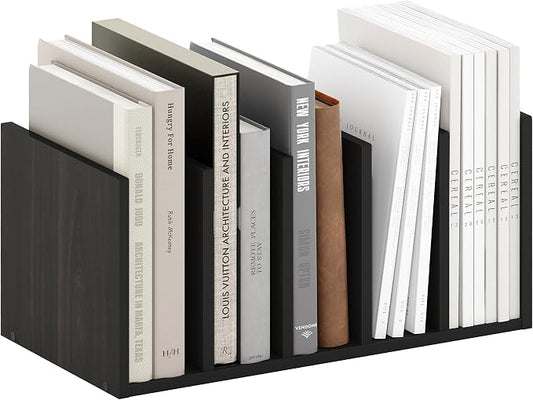 Furinno HERMITE Desk File Folder Organizers, 5-Space Vertical Desktop Office Organization Racks, Desk Top Display Book Shelf, for Paper, Office Supplies, Magazine, Espresso by Furinno-FitsYourSpaceFitsYourBudget