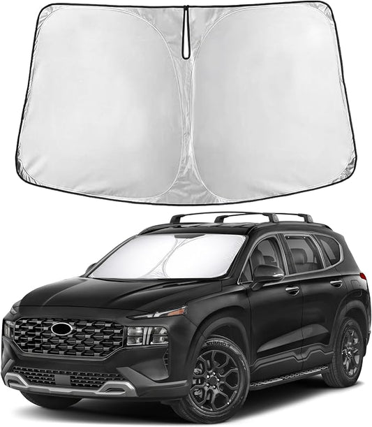 EcoNour Windshield Sunshade Compatible for Hyundai Santafe 2019-2021 2022 2023, Sun Visor for Front Windshield & Window Sun Shade Cover, UV Heat Blocker & Protector, Car Accessories by EcoNour