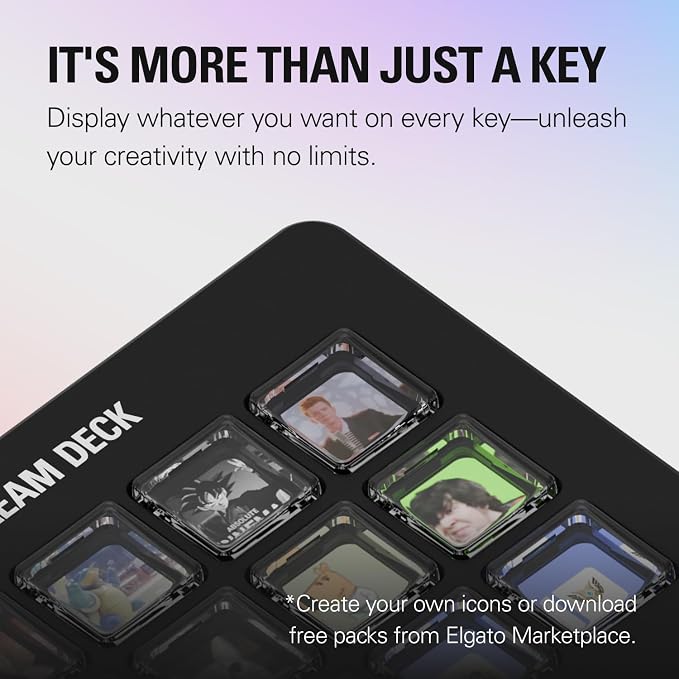 Elgato Stream Deck Scissor Keys Workflow Controller | Tactile, responsive macro keys, Monitor CPU, GPU, ping, FPS, LED-lit icons, Regular plugin updates, Windows and macOS - Image 4