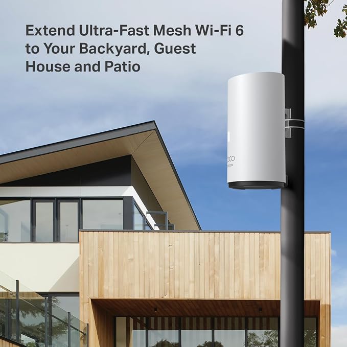 TP-Link Deco Outdoor WiFi (X50-Outdoor) – AX3000 Dual Band WiFi 6, Dual Gigabit Ports, Weatherproof, Works with Deco Mesh, Pole/Wall/Table Mount, 1-Pack - Image 9