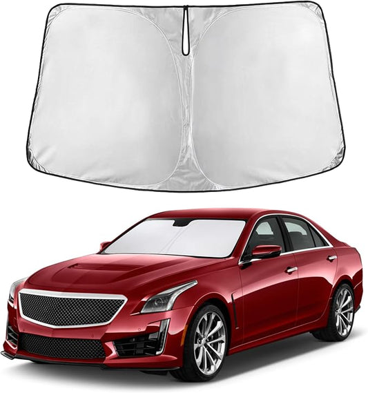 EcoNour Windshield Sunshade Compatible for Cadillac CTS 2014-2017 2018 2019, Sun Visor for Front Windshield & Window Sun Shade Cover, UV Heat Blocker & Protector, Car Accessories by EcoNour