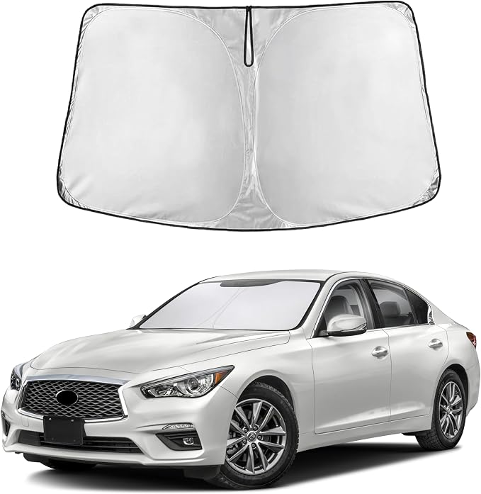 EcoNour Windshield Sunshade Compatible for Infiniti Q50 2014-2022 2023 2024, Sun Visor for Front Windshield & Window Sun Shade Cover, UV Heat Blocker & Protector, Car Accessories by EcoNour