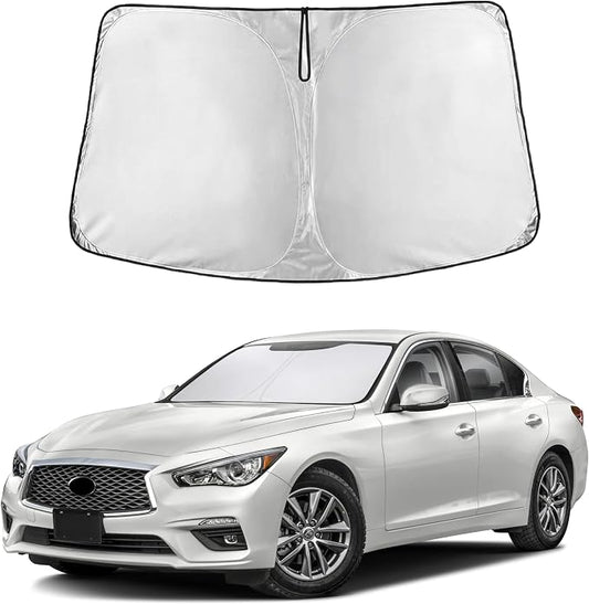EcoNour Windshield Sunshade Compatible for Infiniti Q50 2014-2022 2023 2024, Sun Visor for Front Windshield & Window Sun Shade Cover, UV Heat Blocker & Protector, Car Accessories by EcoNour