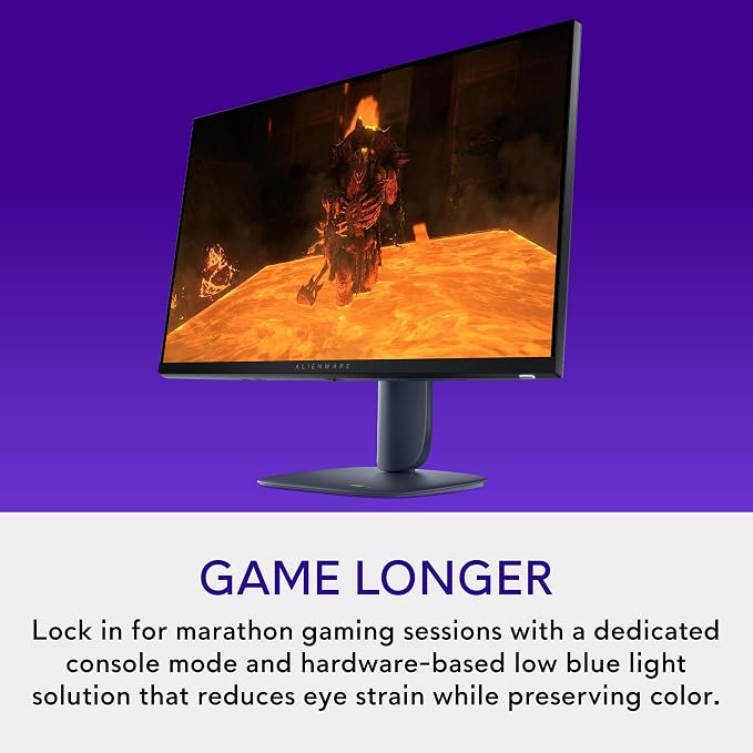 Alienware 27 Gaming Monitor AW2725DM, WQHD Fast IPS, 180Hz, G-SYNC, VESA | FreeSync, 95% DCI-P3, 1.07 Billion Colors, 400 cd/m2 Brightness, 3H Anti-Glare, HDMI 2.1, DisplayPort 1.4, USB, Adjustment - Image 5