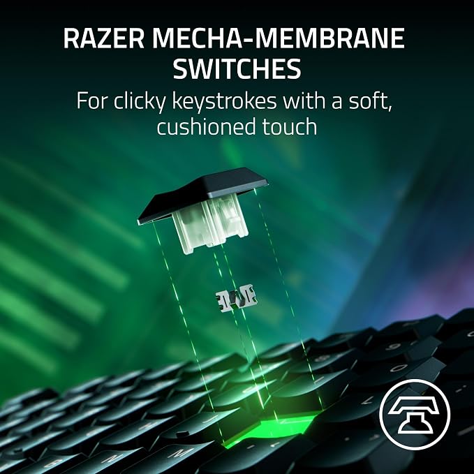 Razer Ornata V3 TKL Gaming Keyboard, Low-Profile Keys, Black | Mecha-Membrane Switches, UV-Coated Keycaps, Backlit Media Keys, 8-Zone RGB Lighting, Spill-Resistant, Magnetic Wrist Rest - Image 3