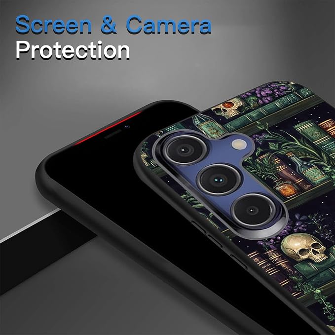 Designed for Galaxy S25 FE Phone Case,Slim Silicone Shockproof Protective Case for Galaxy S25 FE 6.7 inch,Retro Bookshelf - Image 5