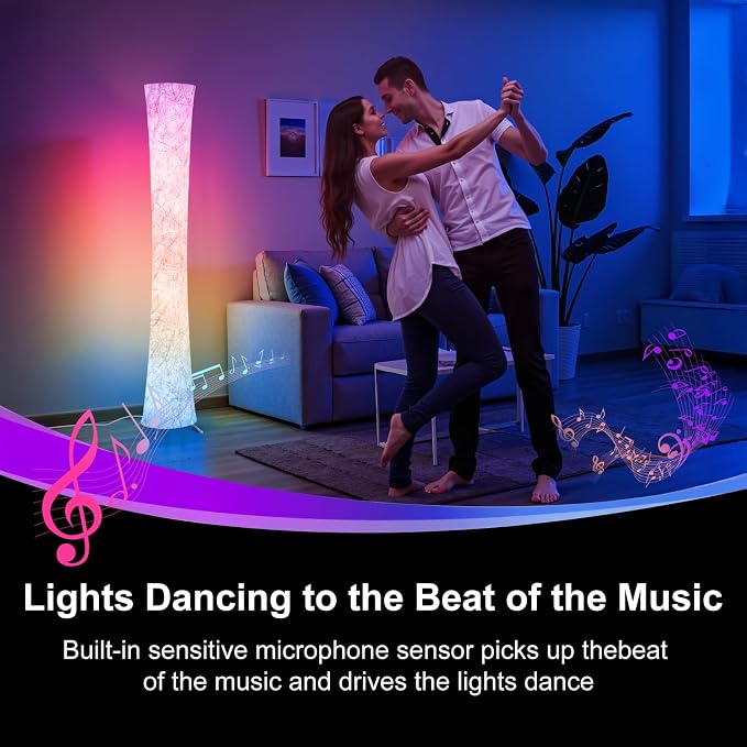 WORLD WIN Floor Lamp, 61'' Smart RGB LED Corner Lamp with Music Sync and 16 Million DIY Colors, 3 Color Temperature, APP & Remote Control, Color Changing Standing Floor Lamp for Bedroom Living Room - Image 5