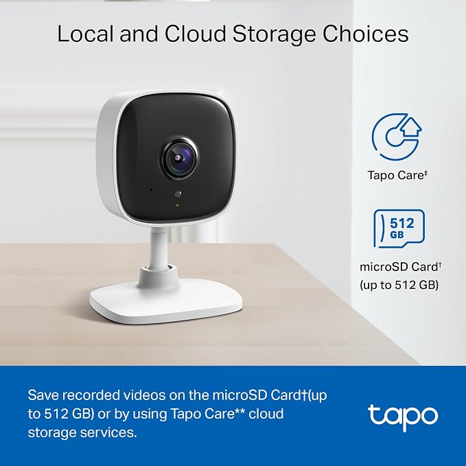 Tapo 1080P Indoor Wired Security Camera - Works as a Baby & Pet Monitor, Motion Detection, 2-Way Audio, Siren, Night Vision, Subscription-Free Local or Optional Cloud, Works with Alexa, C100(4-Pack) - Image 4