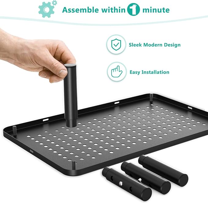 WALI Desk Organizer, 1 Tier Computer Monitor Stand for Desk, Desk Monitor Riser 3 Height Adjustable, Laptop Stand Underneath Storage for Office, Home, School Supplies (STT003), 1 Pack, Black - Image 7