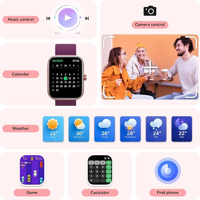 Smart Watch for Women Men, Smartwatch for iPhone & Android Bluetooth (Answer/Call) Built-in Alexa, 1.91" HD Fitness Tracker with 105+ Sport Modes, IP68 Waterproof, Sleep/Heart Rate/SpO2/Stress Monitor - Image 7
