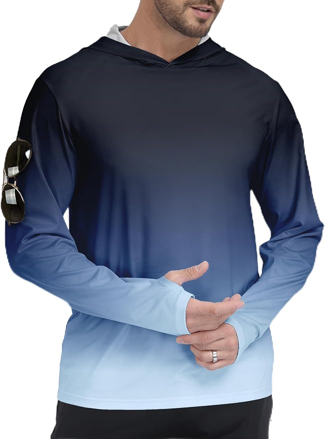 ZITY Men's Sun Protection Shirts Long Sleeve Rash Guard Hoodie UV UPF 50+ Fishing Running Athletic Sweatshirts by ZITY