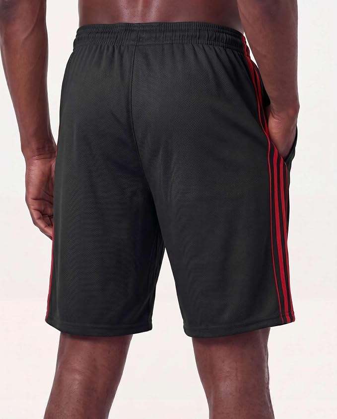 5 Pack Men's Mesh Shorts Athletic Basketball Sports Gym Workout Pockets | Cooling Moisture-Wicking, 9", Long, Quick-Dry, Breathable, Elastic Drawstring Waistband. Running, Exercise, Soccer, Training. - Image 5