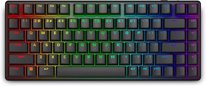 Alienware Pro Wireless Gaming Keyboard, Linear Mechanical, RGB | 2.4GHz, Bluetooth 5.1, USB Wired, N-Key Rollover, Adjustable Height, PBT Double-Shot Keycaps, Dark Side of the Moon by Unknown