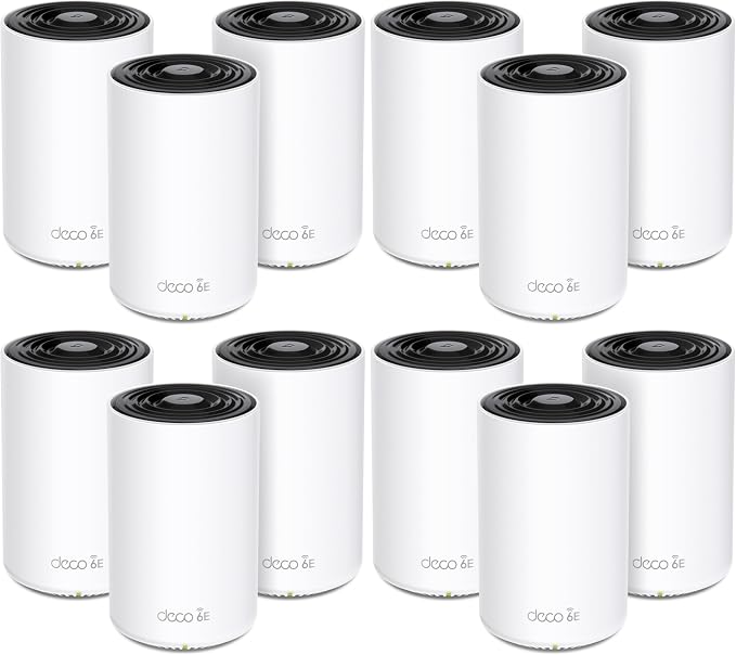 TP-Link Deco XE70 Pro AXE4900 Tri-Band WiFi 6E Mesh WiFi System - 2.5G WAN/LAN Ports,4.9 Gbps Wi-Fi 7,200 Sq. Ft Coverage,Connect up to 200 Devices,6 GHz Band,(Pack of 12) by TP-Link