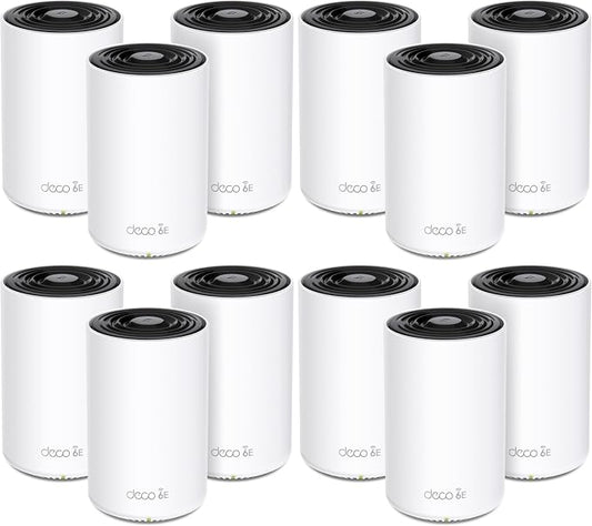 TP-Link Deco XE70 Pro AXE4900 Tri-Band WiFi 6E Mesh WiFi System - 2.5G WAN/LAN Ports,4.9 Gbps Wi-Fi 7,200 Sq. Ft Coverage,Connect up to 200 Devices,6 GHz Band,(Pack of 12) by TP-Link